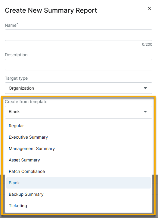 create report from template_dropdown.png